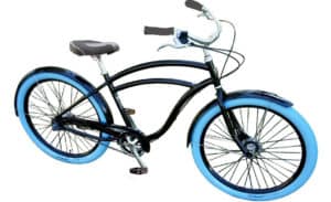 Vélo cruiser à roues bleues